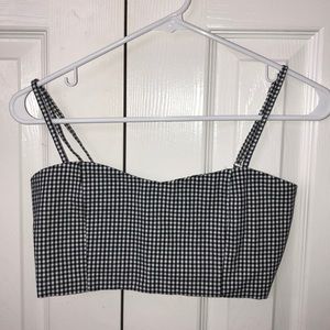 Black and White Gingham Cropped Tank 🖤